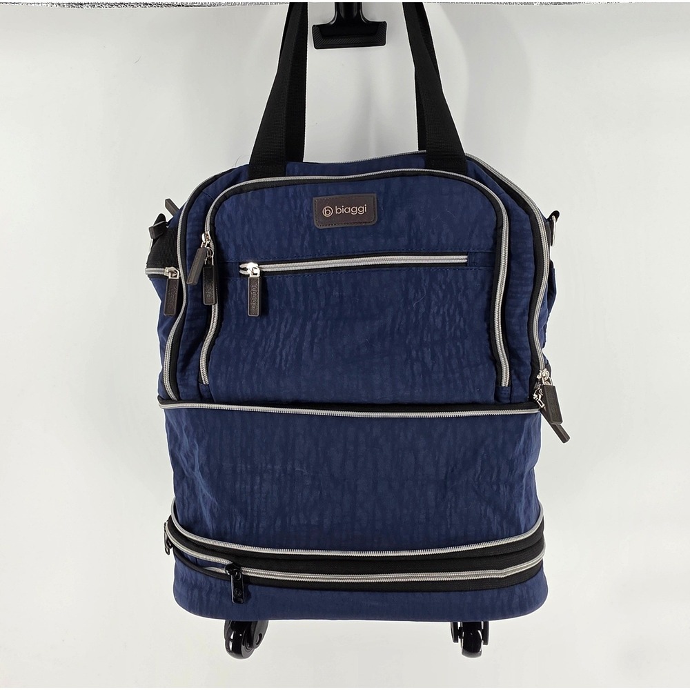 Biaggi Zipsak Boost Underseater! Spinner Tote Bag Navy Blue Carry On Luggage